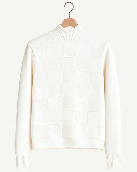 Lupetto punto cesta donna in pura lana merino ultrafine