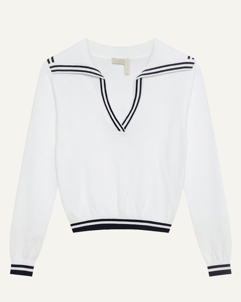 Maglia colletto donna in puro cotone pima