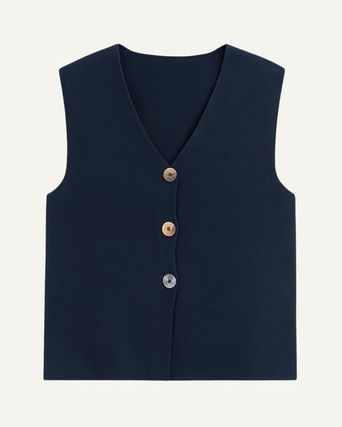 Gilet bottoni donna in puro cotone pima