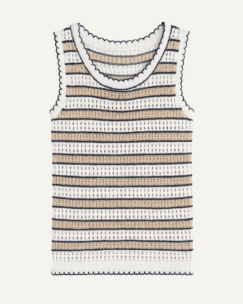 Canotta traforata donna in puro cotone pima