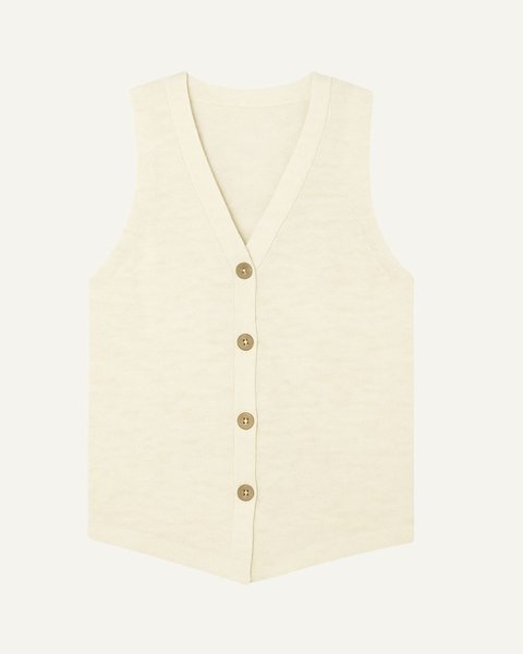 Gilet bottoni donna in puro cotone e puro lino