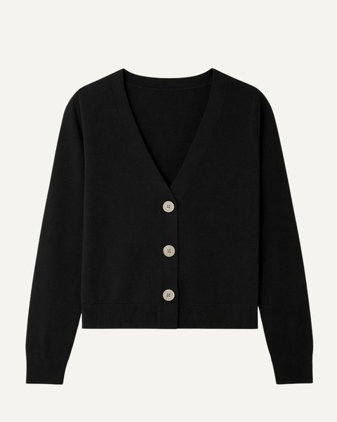 Cardigan basico donna in puro cotone pima