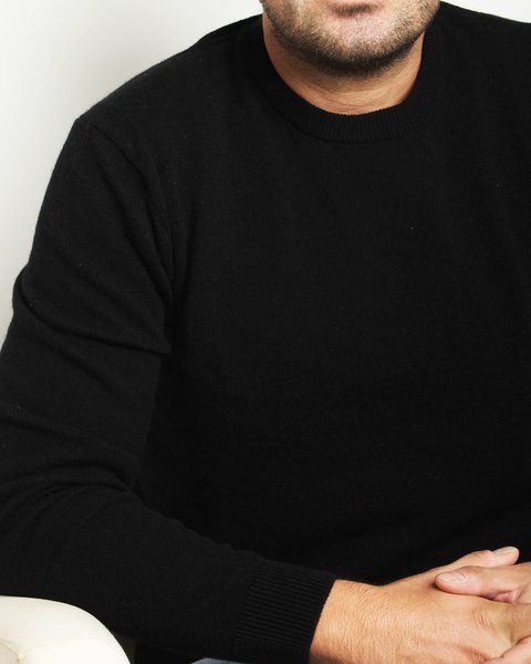 Maglia girocollo in puro cashmere