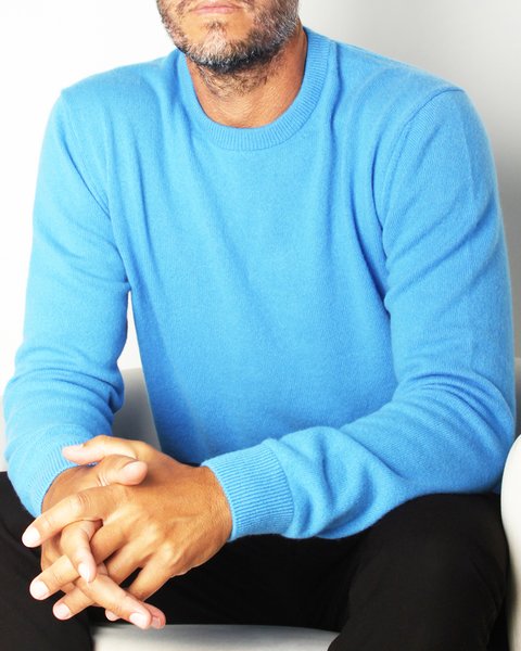 Maglia girocollo in puro cashmere