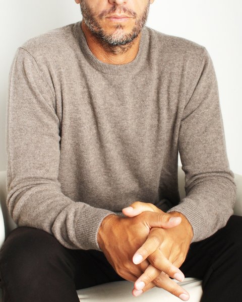 Maglia girocollo in puro cashmere