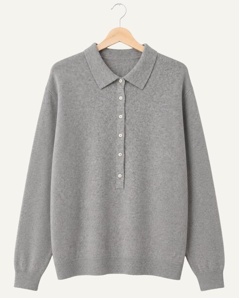 Maglia polo donna in pura lana merinos ultrafine