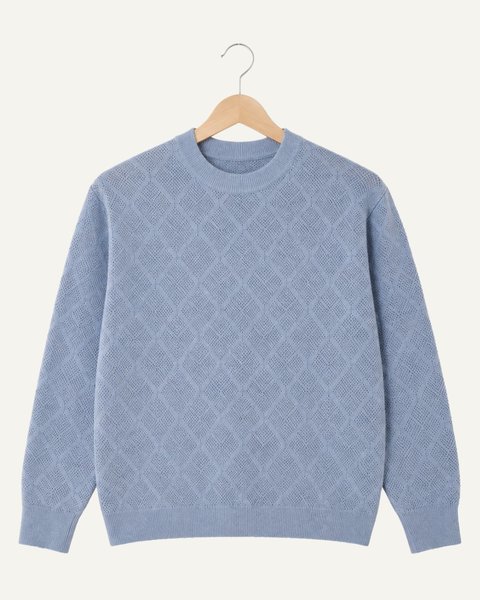Maglia traforata donna in pura lana merinos ultrafine