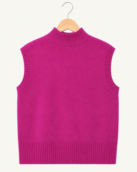 Gilet lupetto donna in pura lana merinos ultrafine