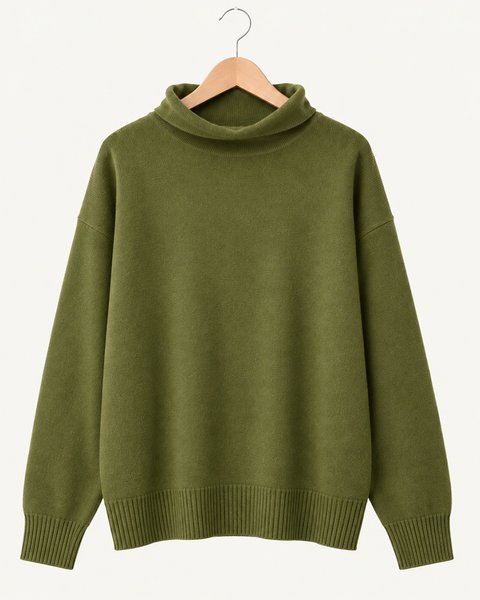 Maglia collo a camino donna in pura lana merinos ultrafine