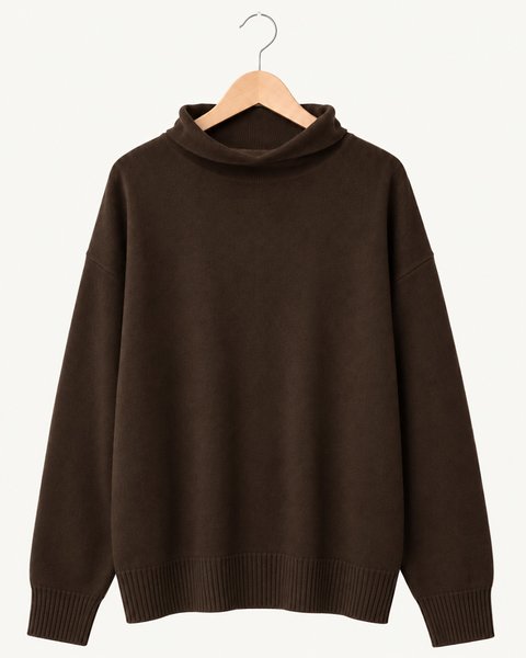 Maglia collo a camino donna in pura lana merinos ultrafine